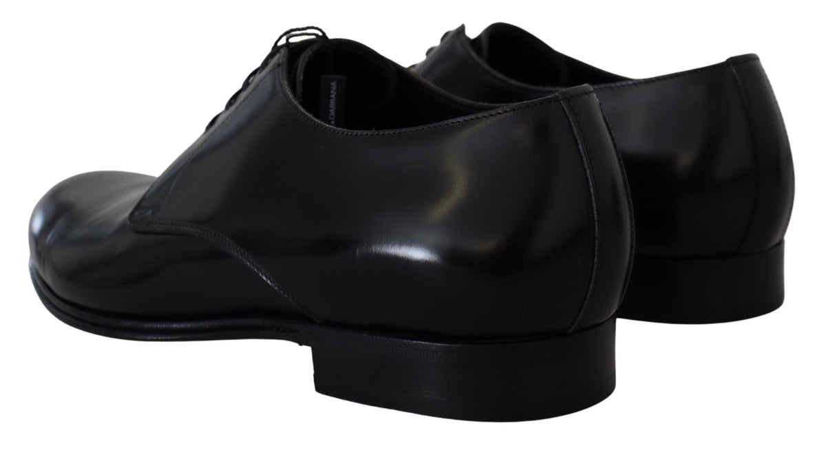 Dolce & Gabbana Black Leather Derby Dress Shoes