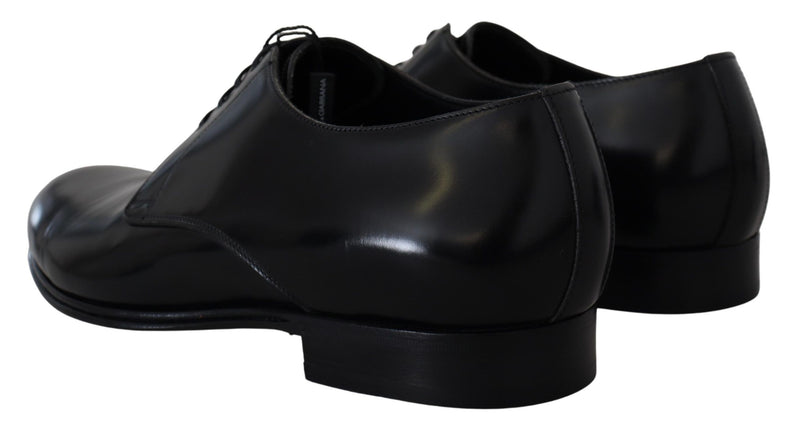 Dolce & Gabbana Black Leather Derby Dress Shoes