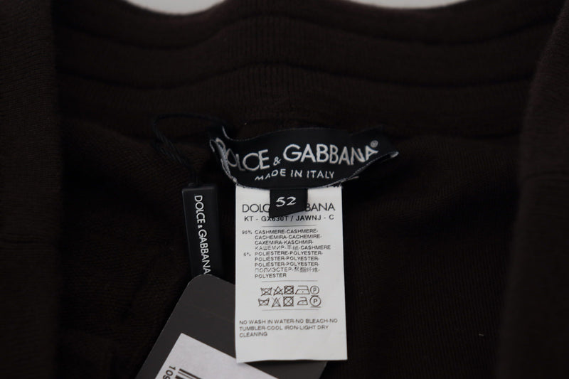 Pantalon en cachemire marron Dolce &amp; Gabbana, bas, avec cordon de serrage.