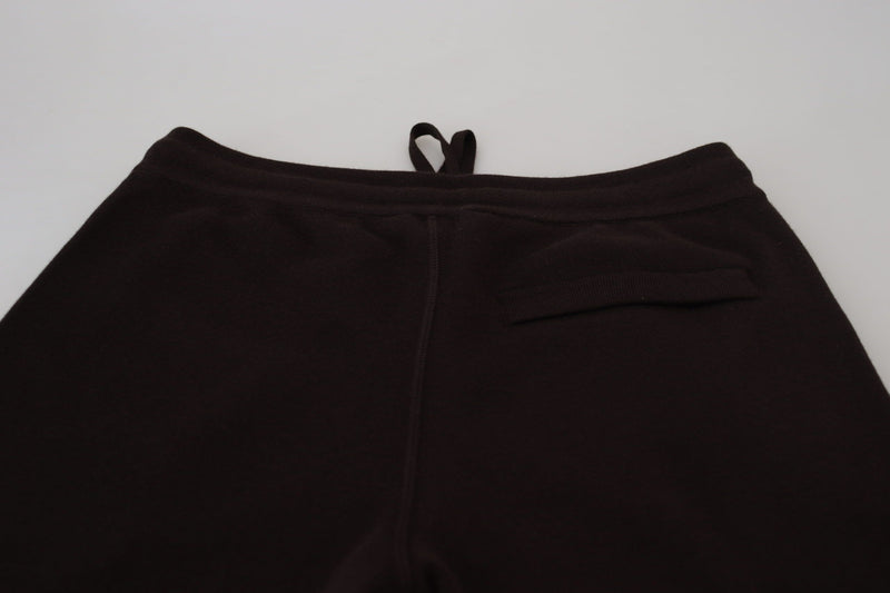 Pantalon en cachemire marron Dolce &amp; Gabbana, bas, avec cordon de serrage.