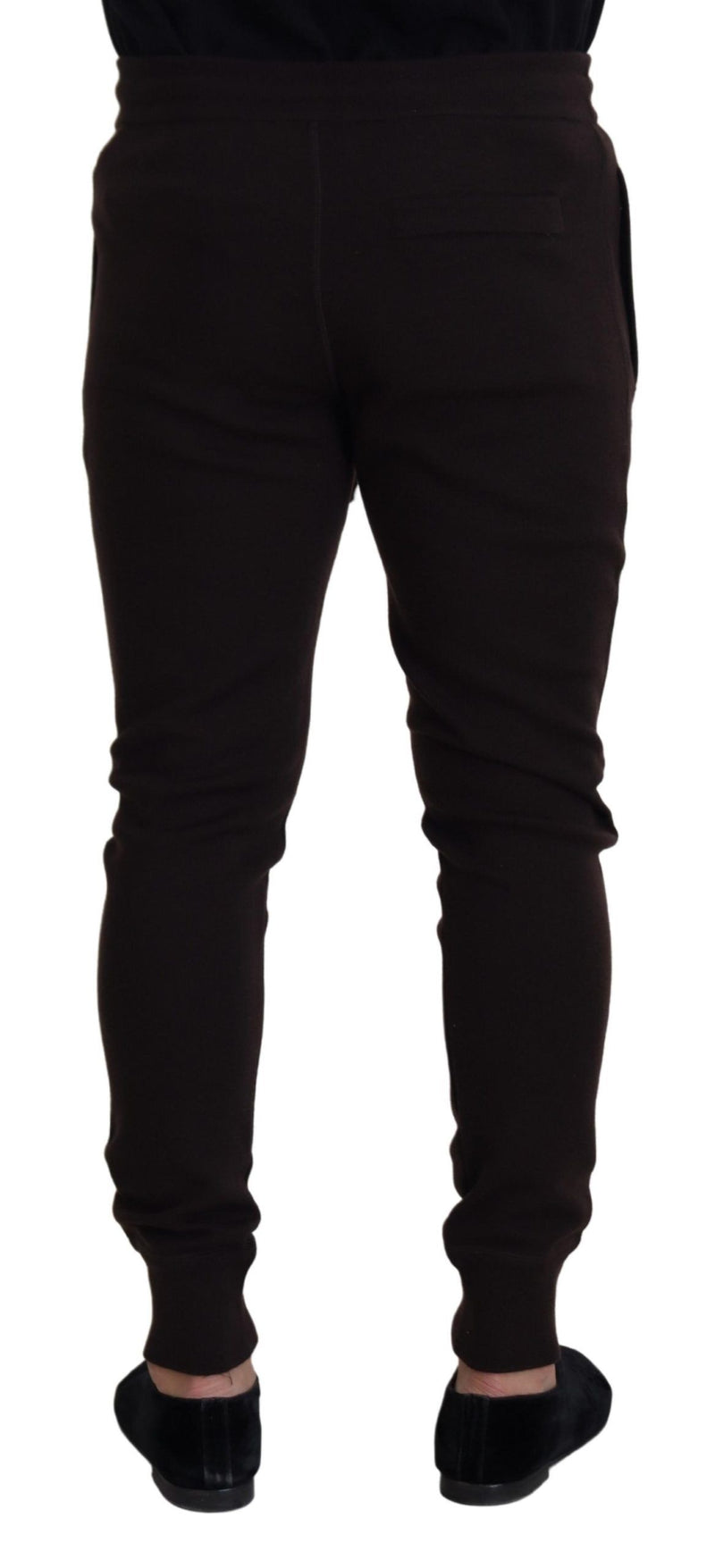 Pantalon en cachemire marron Dolce &amp; Gabbana, bas, avec cordon de serrage.
