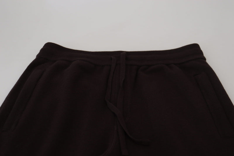 Pantalon en cachemire marron Dolce &amp; Gabbana, bas, avec cordon de serrage.