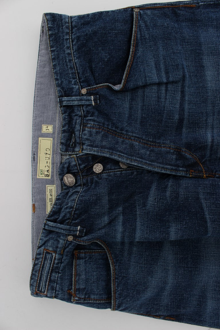 Acht Blue Wash Baggy Loose Fit Jeans for Men