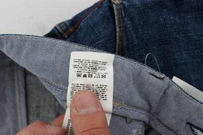 Jeans amples et délavés en coton bleu Acht