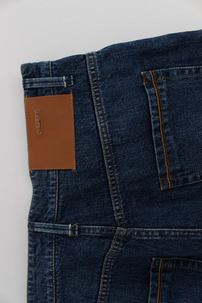 Jeans amples et délavés en coton bleu Acht
