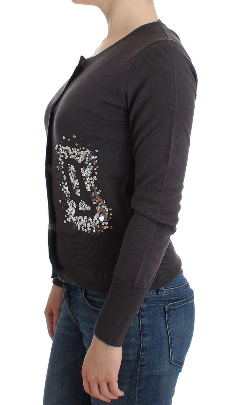 Cardigan en Laine Violet à Sequins John Galliano