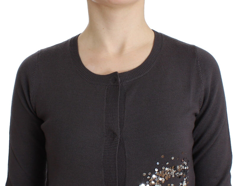 Cardigan en Laine Violet à Sequins John Galliano