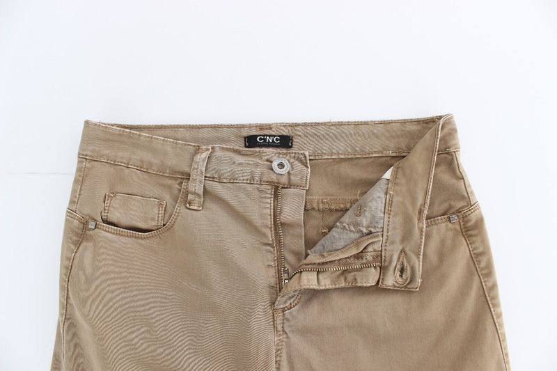 Costume National Jeans Femme Beige Droit - Élégance et Confort