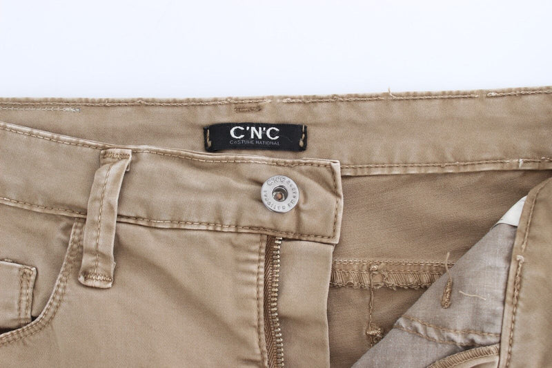 Costume National Jeans Femme Beige Droit - Élégance et Confort