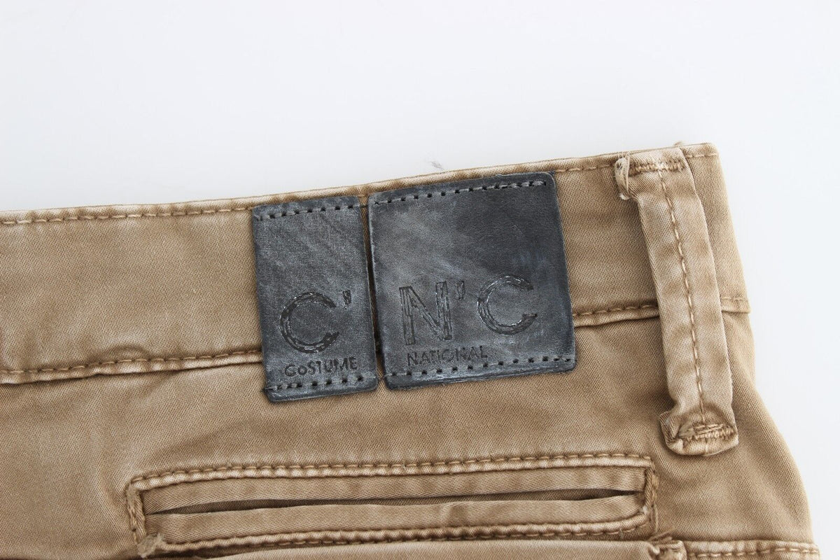 Costume National Jeans Femme Beige Droit - Élégance et Confort
