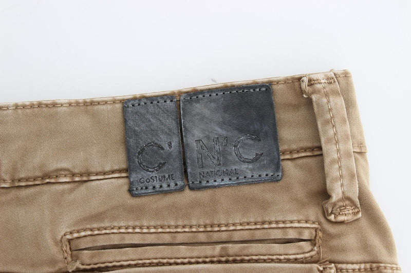 Costume National Jeans Femme Beige Droit - Élégance et Confort