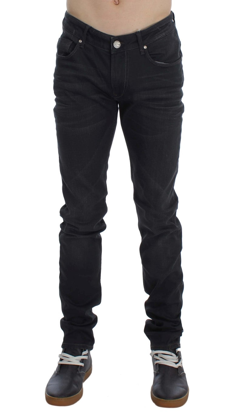 Acht Gray Cotton Stretch Slim Fit Jeans for Men