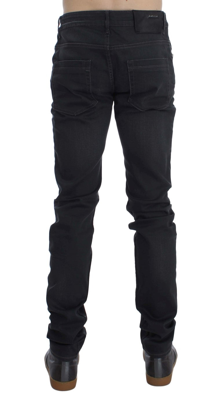 Acht Gray Cotton Stretch Slim Fit Jeans for Men