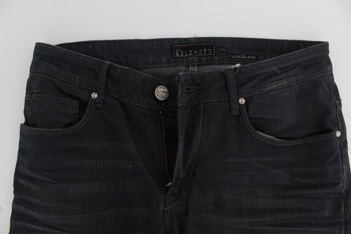 Acht Gray Cotton Stretch Slim Fit Jeans for Men