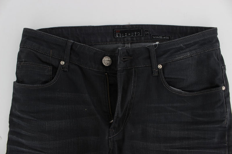 Acht Gray Cotton Stretch Slim Fit Jeans for Men