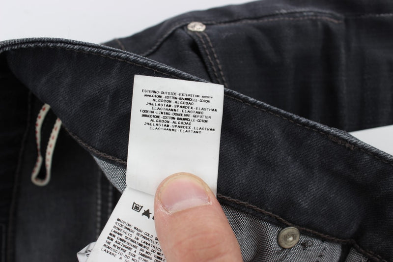 Acht Gray Cotton Stretch Slim Fit Jeans for Men