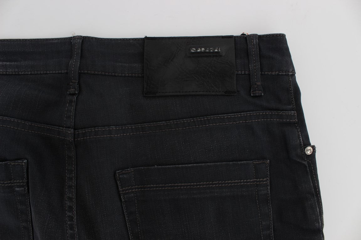 Acht Gray Cotton Stretch Slim Fit Jeans for Men
