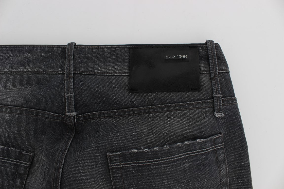 Acht Jeans Grises en Coton Regular Low Fit