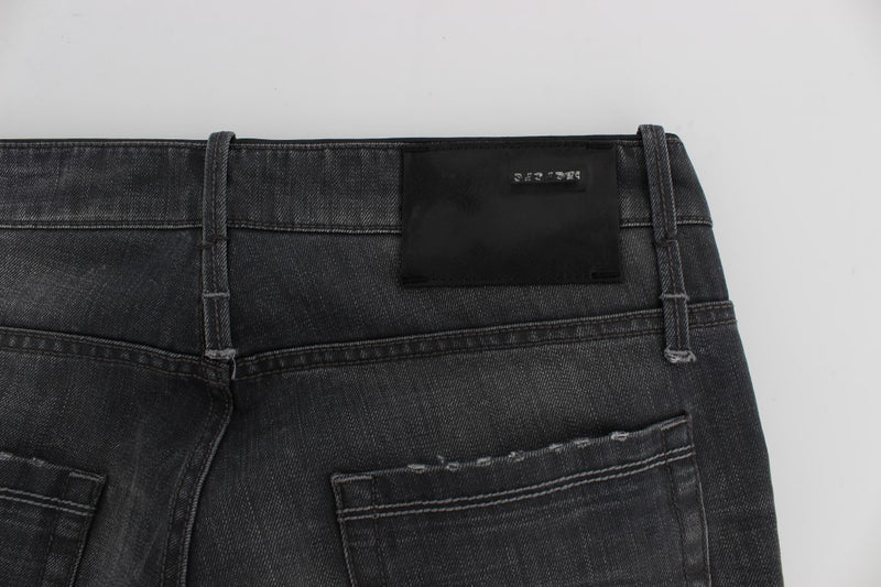 Acht Gray Cotton Regular Low Fit Jeans