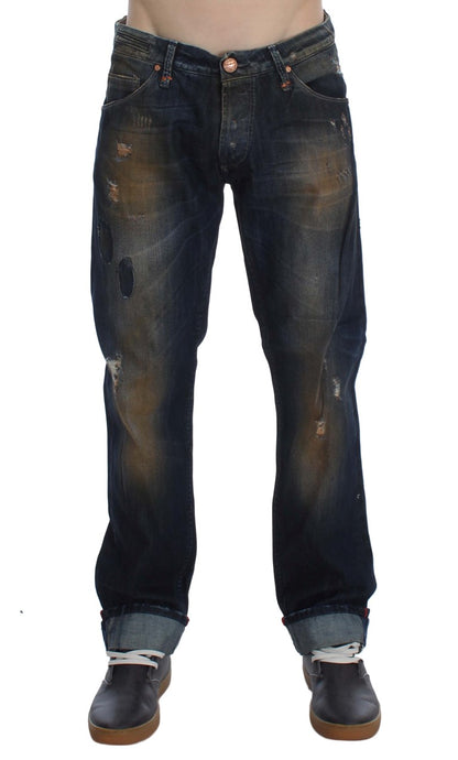 Jeans droit taille normale en coton, bleu clair, Acht.