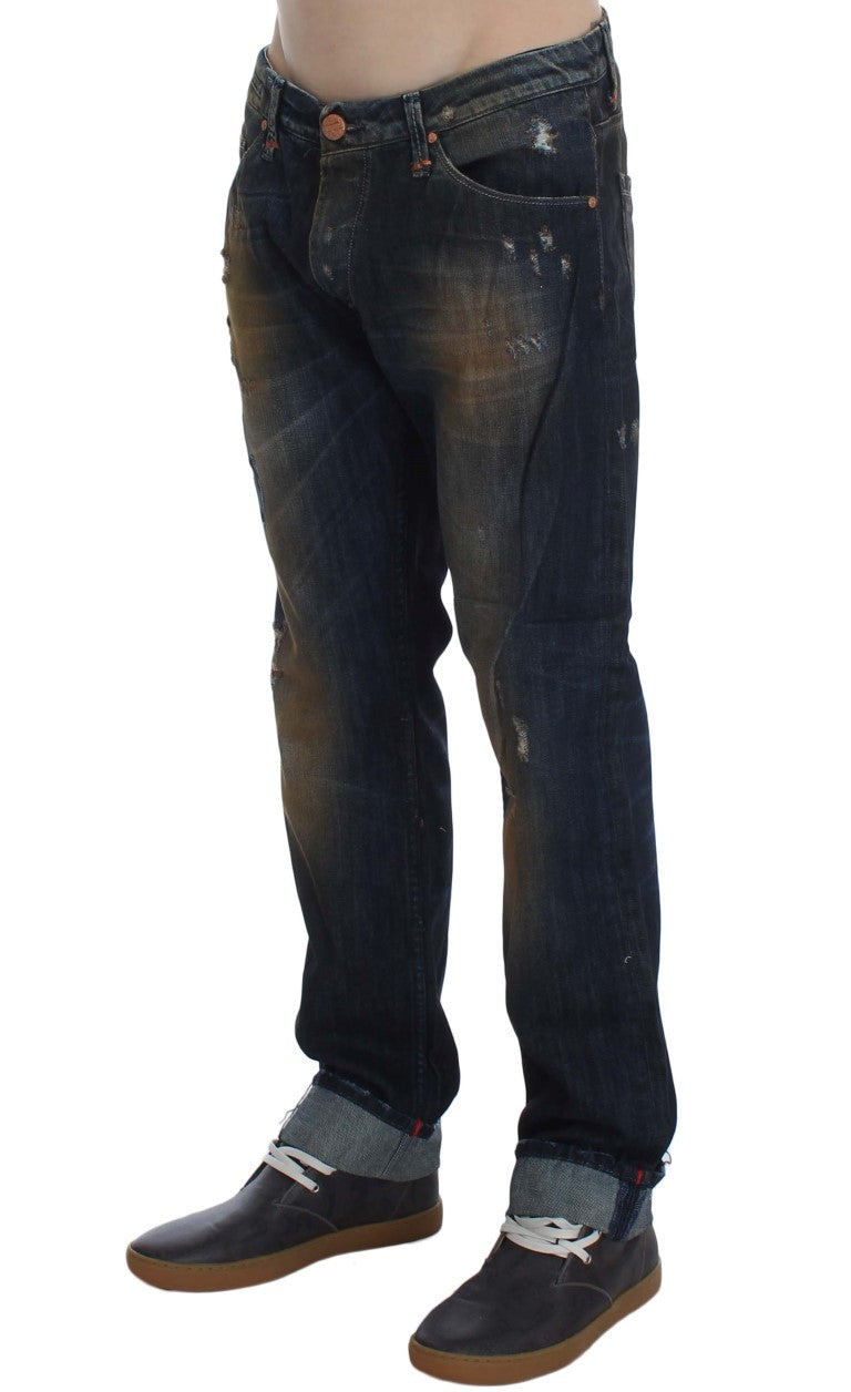 Jeans droit taille normale en coton, bleu clair, Acht.