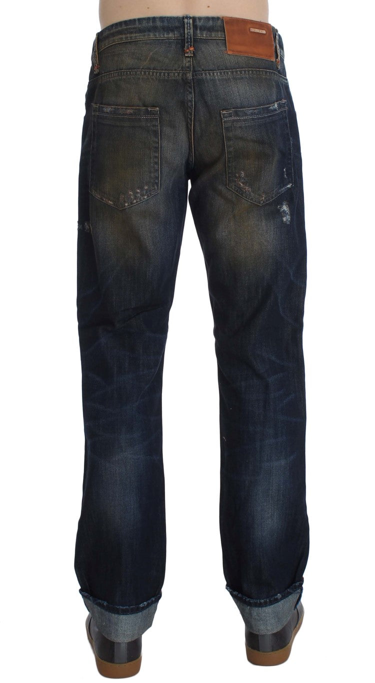 Jeans droit taille normale en coton, bleu clair, Acht.