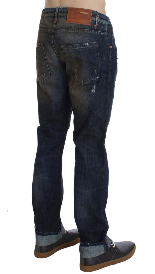 Jeans droit taille normale en coton, bleu clair, Acht.