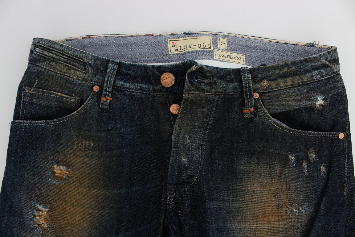 Jeans droit taille normale en coton, bleu clair, Acht.