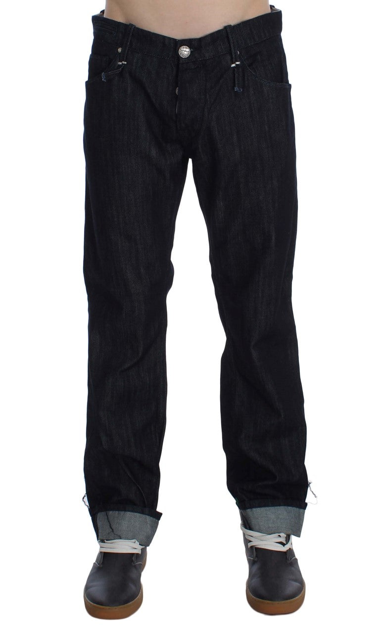 Jean droit taille normale en coton bleu Acht