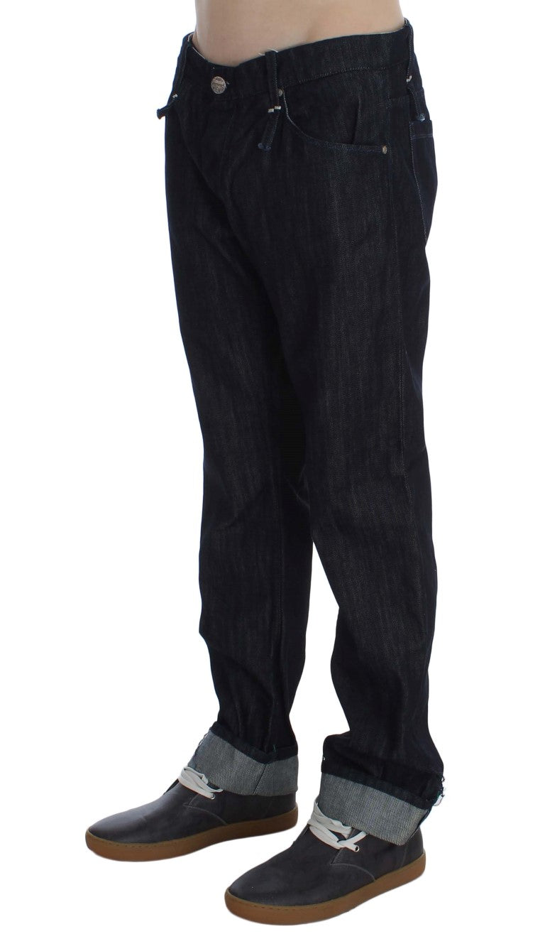 Jean droit taille normale en coton bleu Acht