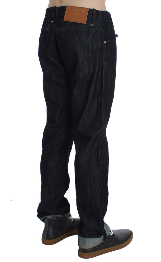 Jean droit taille normale en coton bleu Acht
