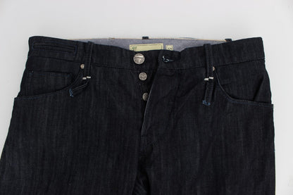 Jean droit taille normale en coton bleu Acht