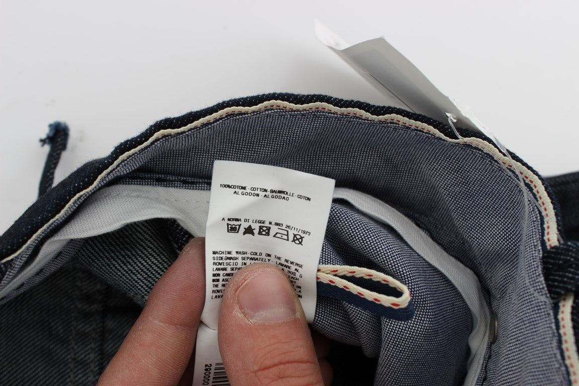 Jean droit taille normale en coton bleu Acht