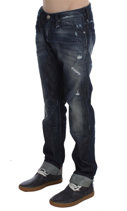 Jean droit taille normale en coton bleu Acht