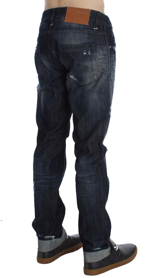 Jean droit taille normale en coton bleu Acht