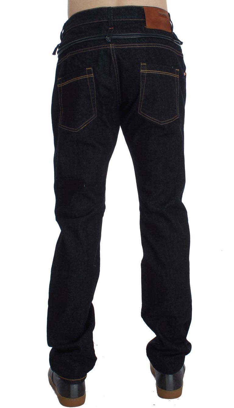 Acht Blue Cotton Regular Straight Fit Jeans - Stylish Comfort