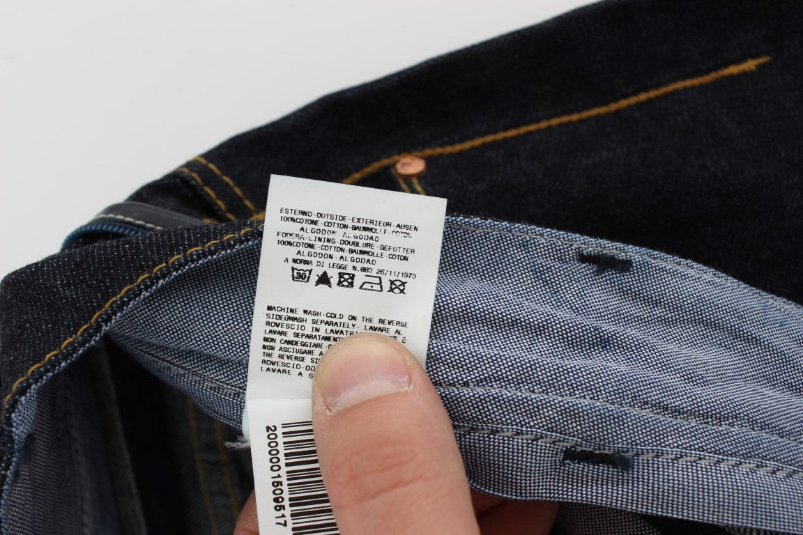Acht Blue Cotton Regular Straight Fit Jeans - Confort Stylé