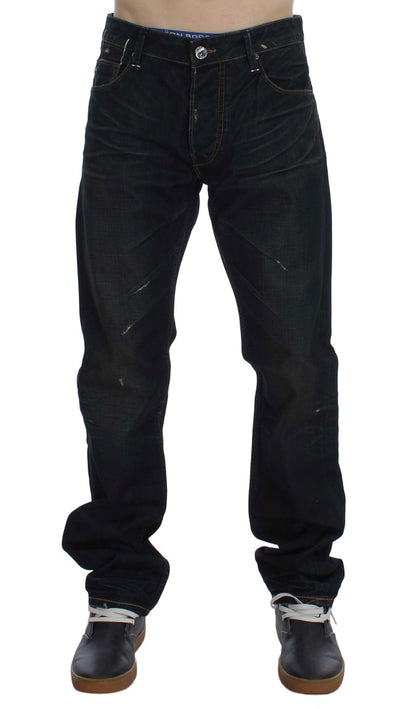 Jeans droit en coton denim bleu lavé Acht