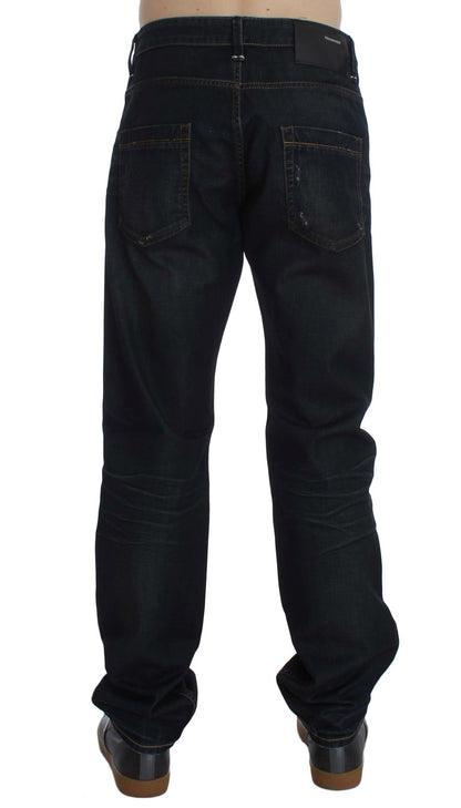 Jeans droit en coton denim bleu lavé Acht