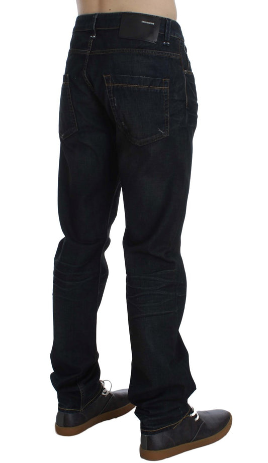 Jeans droit en coton denim bleu lavé Acht