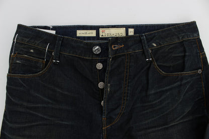 Jeans droit en coton denim bleu lavé Acht