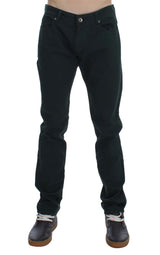 Jean droit en coton stretch vert d'Ermanno Scervino