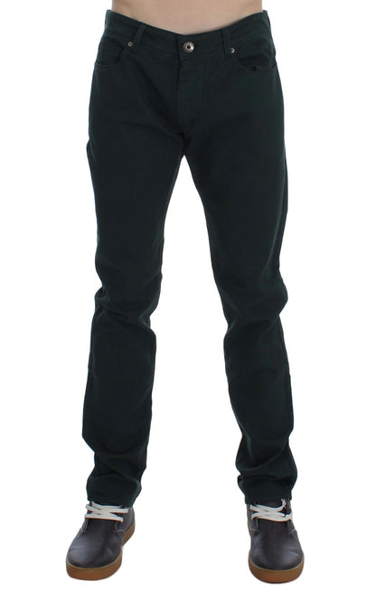 Jean droit en coton stretch vert d'Ermanno Scervino