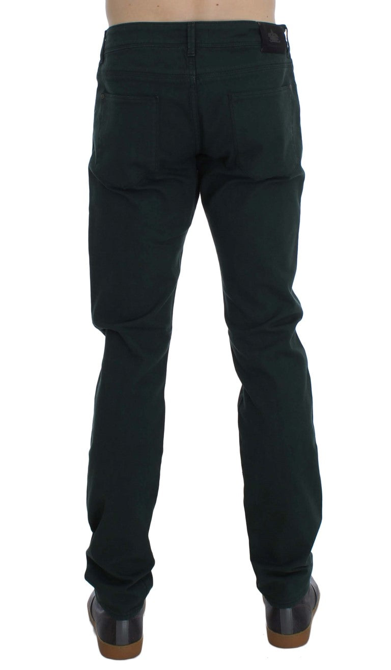 Jean droit en coton stretch vert d'Ermanno Scervino