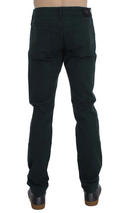 Jean droit en coton stretch vert d'Ermanno Scervino