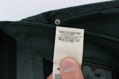 Jean droit en coton stretch vert d'Ermanno Scervino