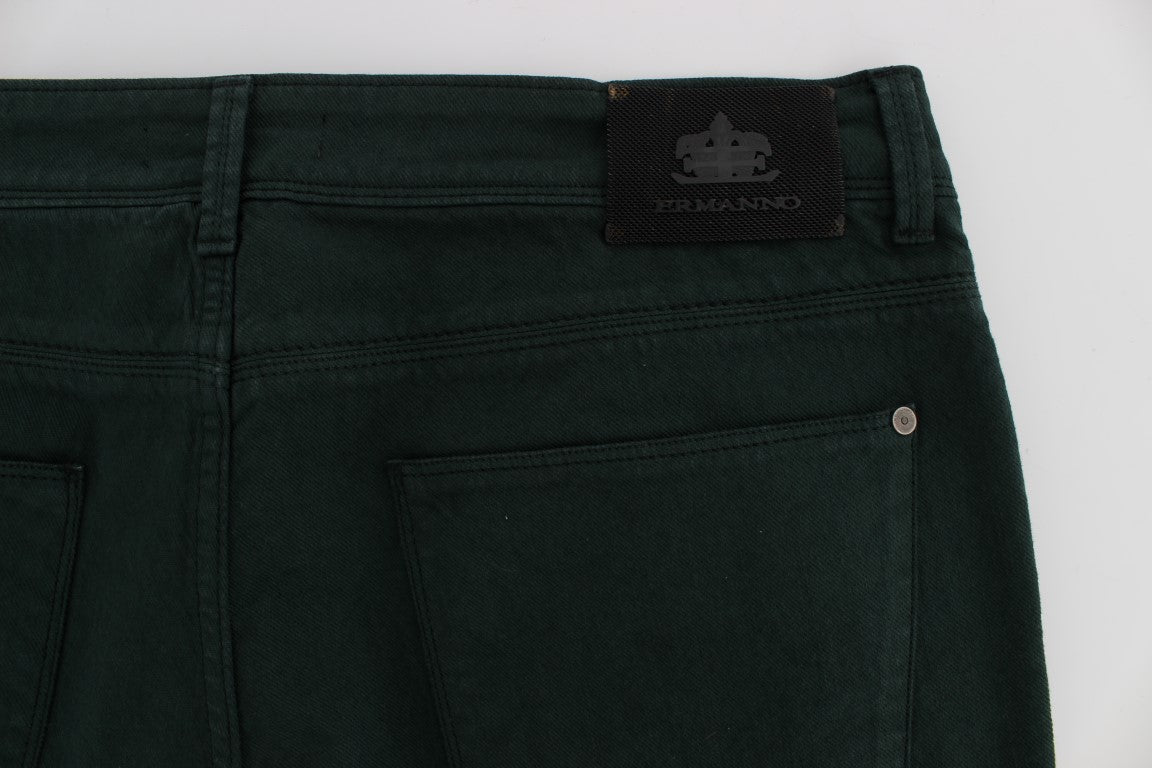 Jean droit en coton stretch vert d'Ermanno Scervino