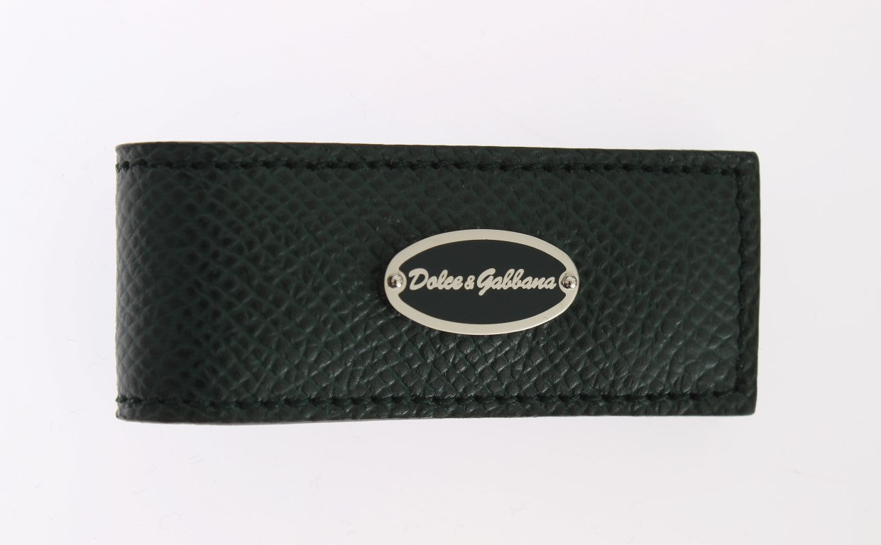 Dolce & Gabbana Groene Leren Magneet Geldclip