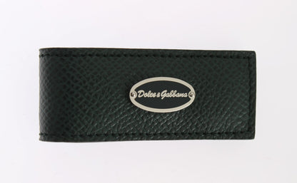 Dolce & Gabbana Groene Leren Magneet Geldclip