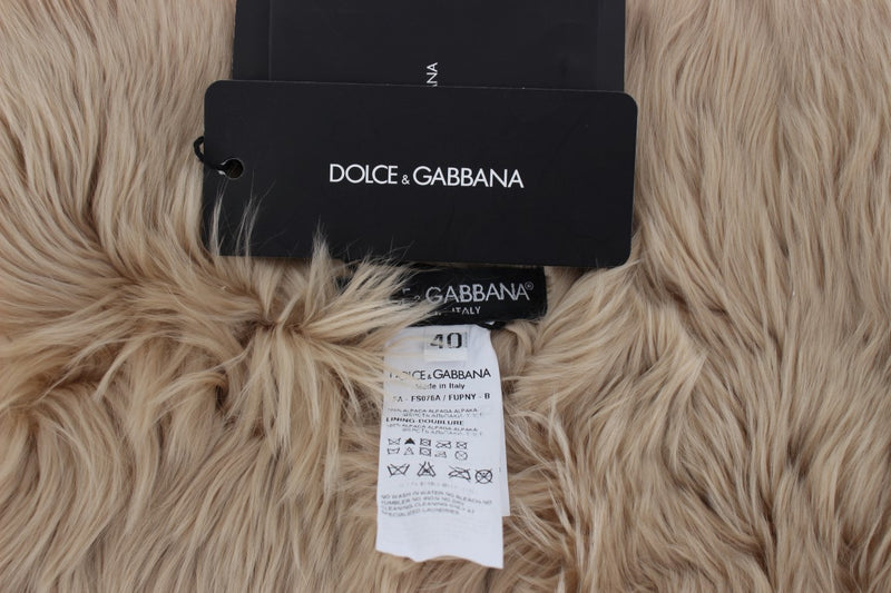 Écharpe à col en alpaga beige Dolce &amp; Gabbana